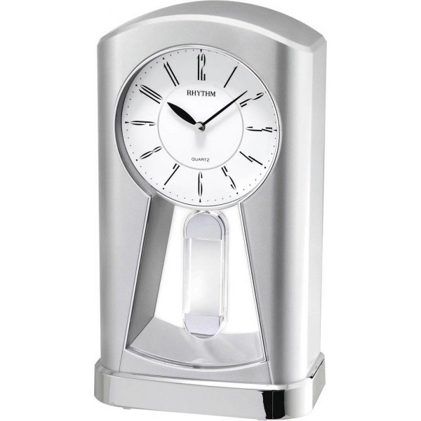 Rhythm Mantel Table Clock 4Rp794Wr19 - Silver Rhythm Mantel Table Clock 4Rp794Wr19 - Silver